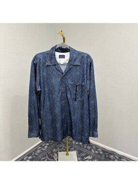 Patagonia Rhythm Pineapple Print Button Up Long Sleeve Shirt Mens size Medium